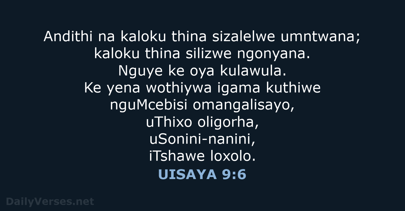 UISAYA 9:6 - XHO96