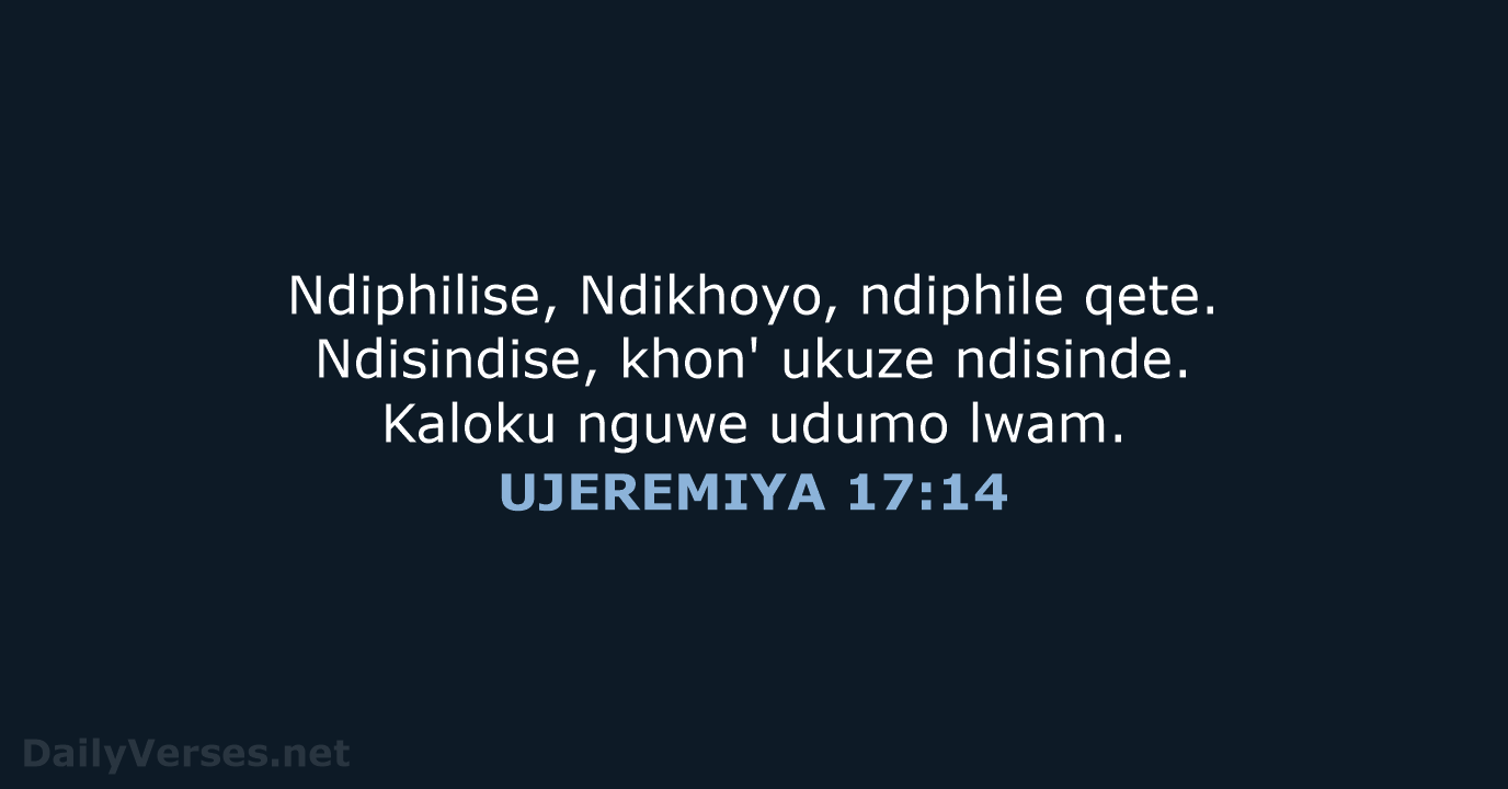 UJEREMIYA 17:14 - XHO96