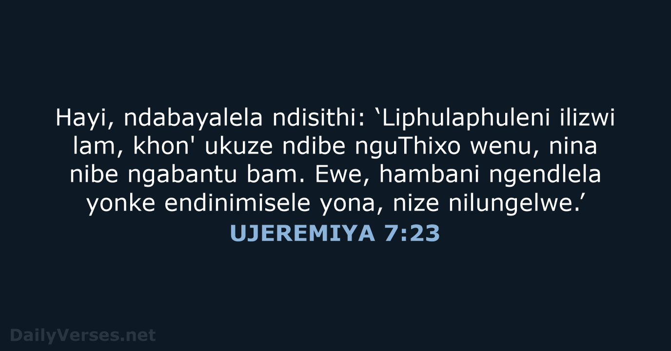 UJEREMIYA 7:23 - XHO96