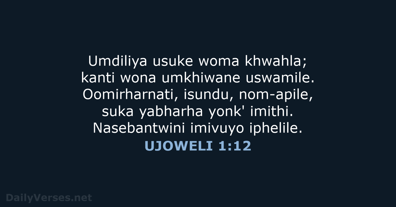 UJOWELI 1:12 - XHO96