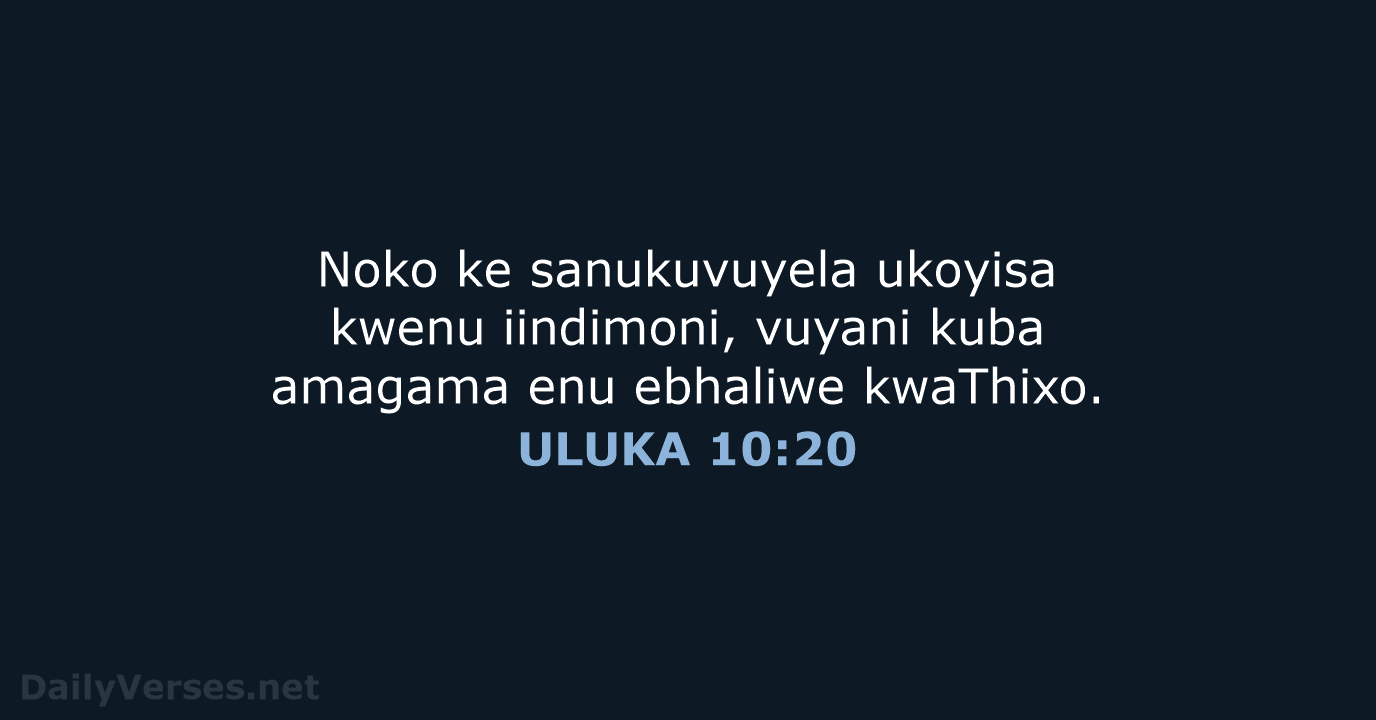 ULUKA 10:20 - XHO96