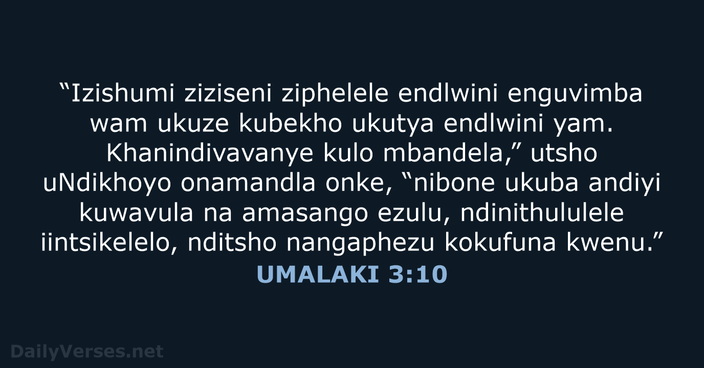 UMALAKI 3:10 - XHO96