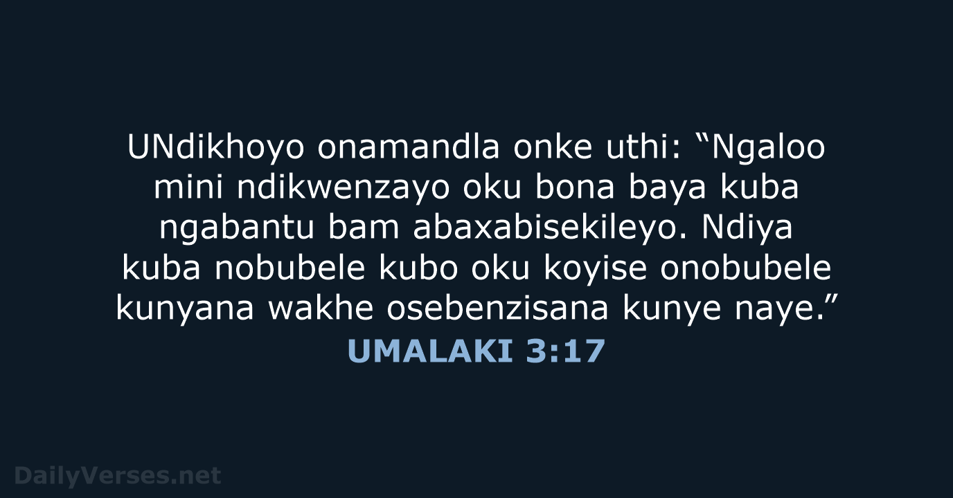 UMALAKI 3:17 - XHO96
