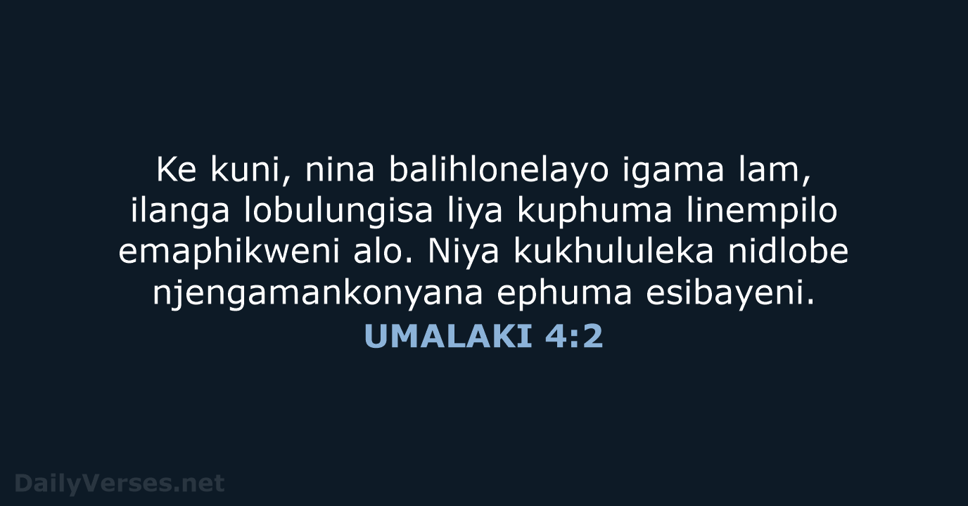 UMALAKI 4:2 - XHO96