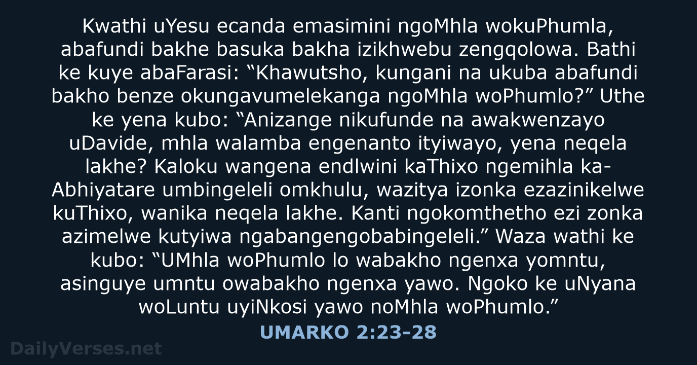 UMARKO 2:23-28 - XHO96