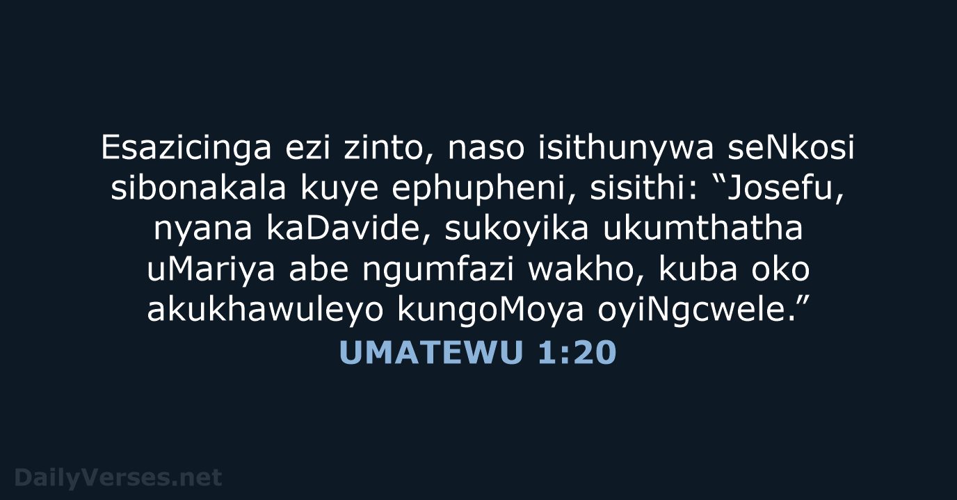 UMATEWU 1:20 - XHO96