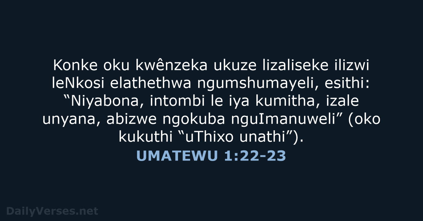 UMATEWU 1:22-23 - XHO96