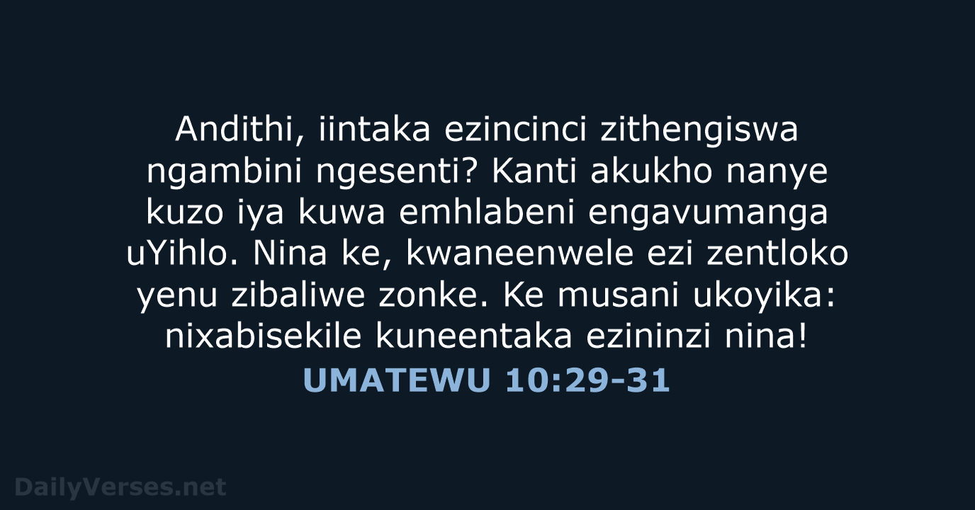 UMATEWU 10:29-31 - XHO96
