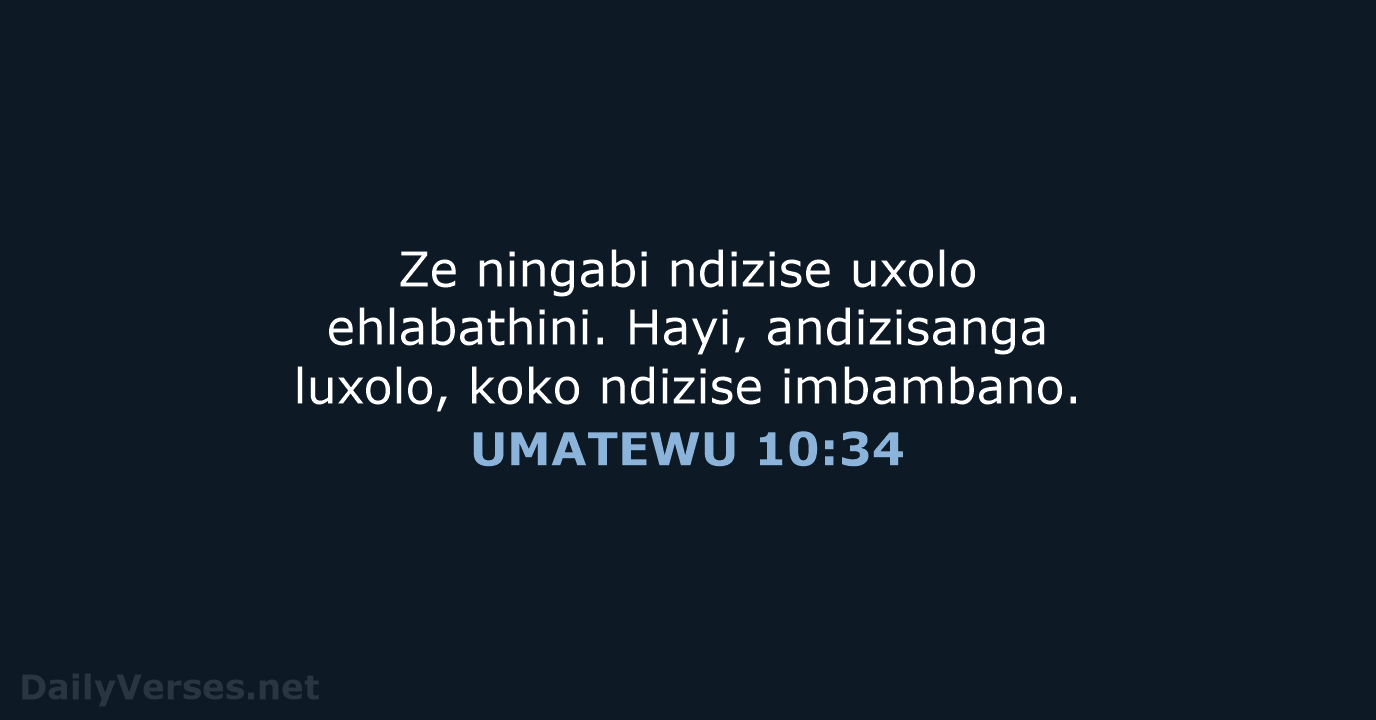 UMATEWU 10:34 - XHO96