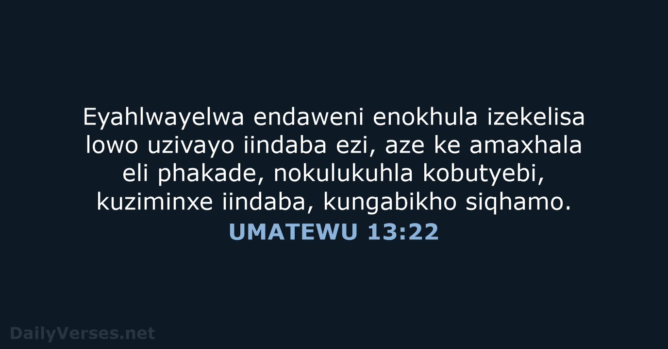 UMATEWU 13:22 - XHO96