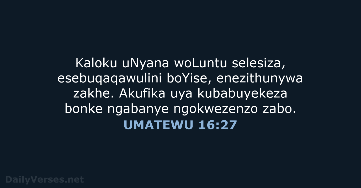 UMATEWU 16:27 - XHO96