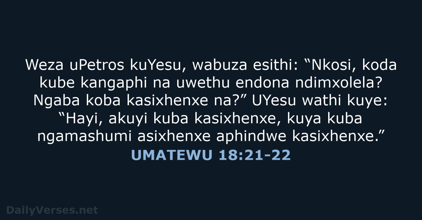 UMATEWU 18:21-22 - XHO96