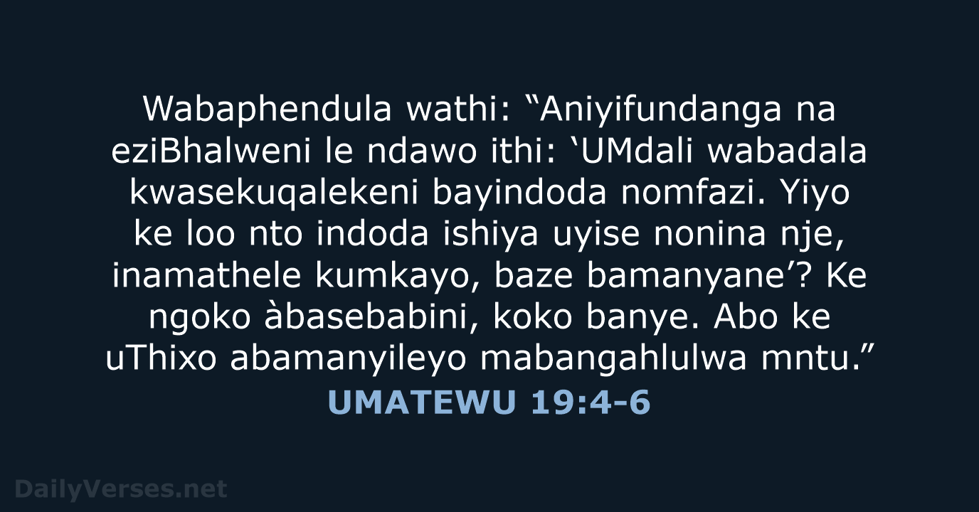 UMATEWU 19:4-6 - XHO96