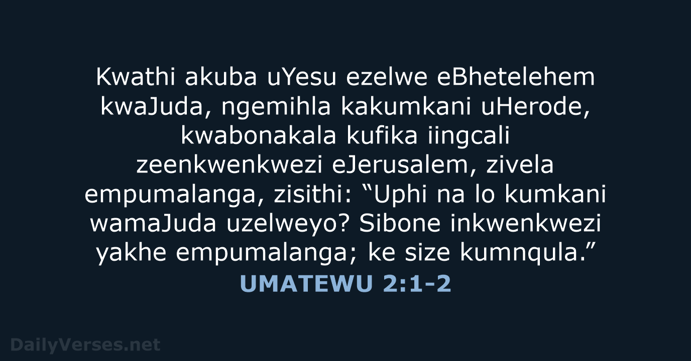 UMATEWU 2:1-2 - XHO96