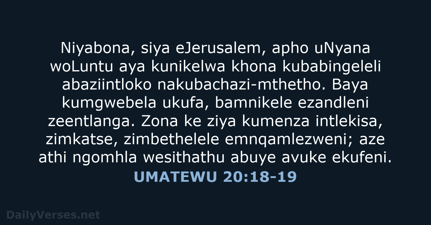 UMATEWU 20:18-19 - XHO96