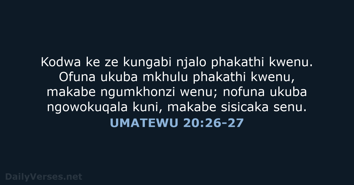 UMATEWU 20:26-27 - XHO96