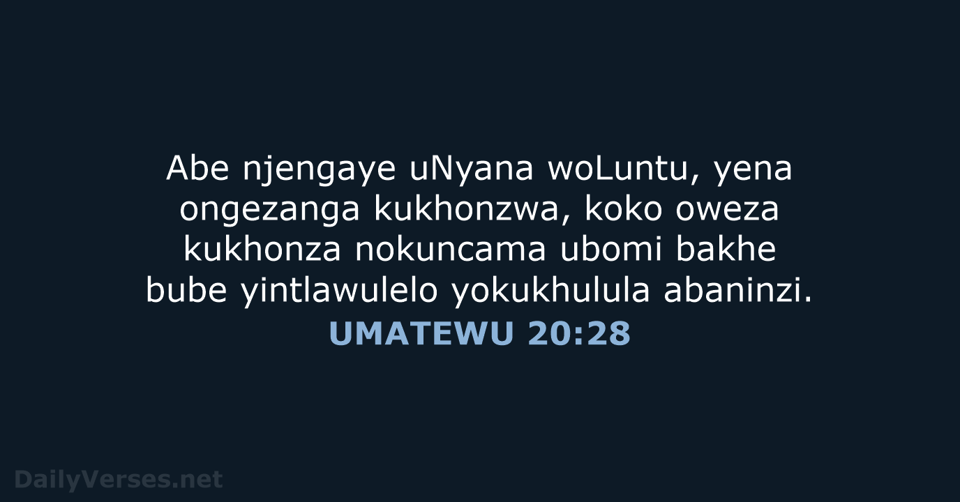 UMATEWU 20:28 - XHO96