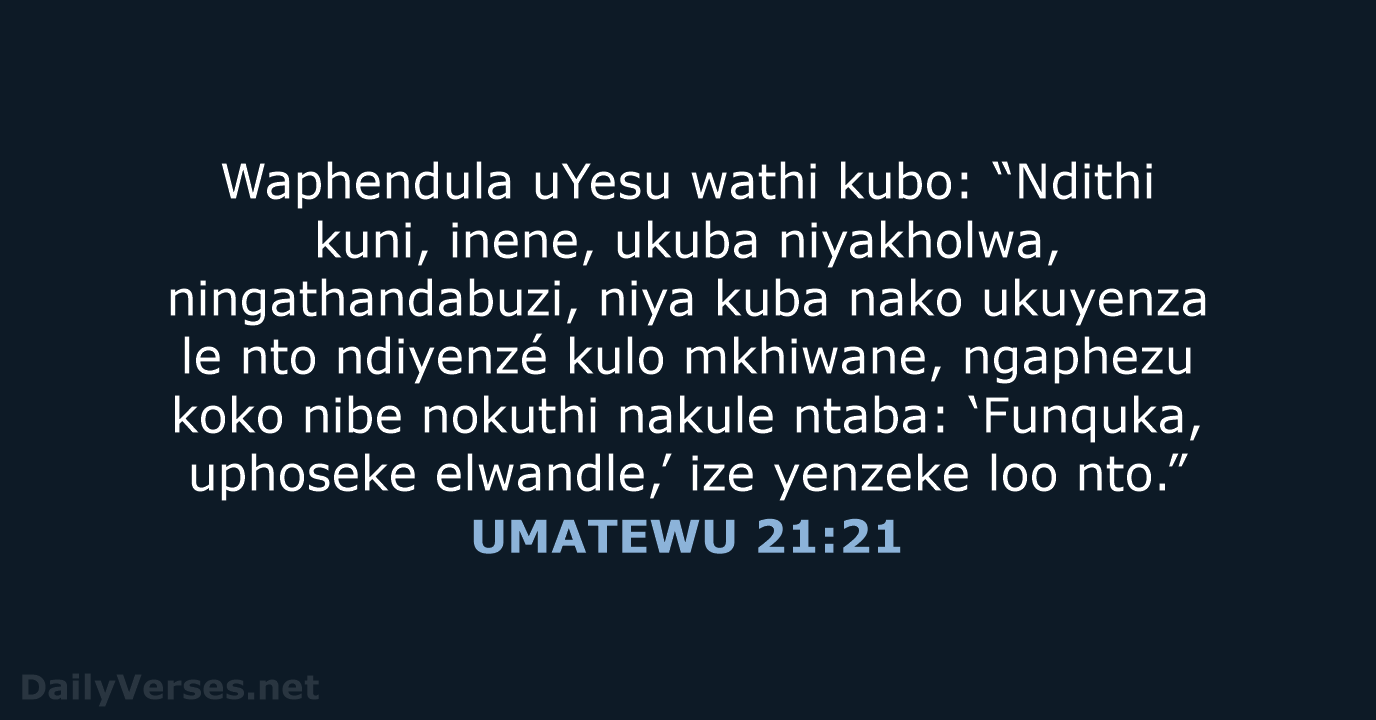 UMATEWU 21:21 - XHO96