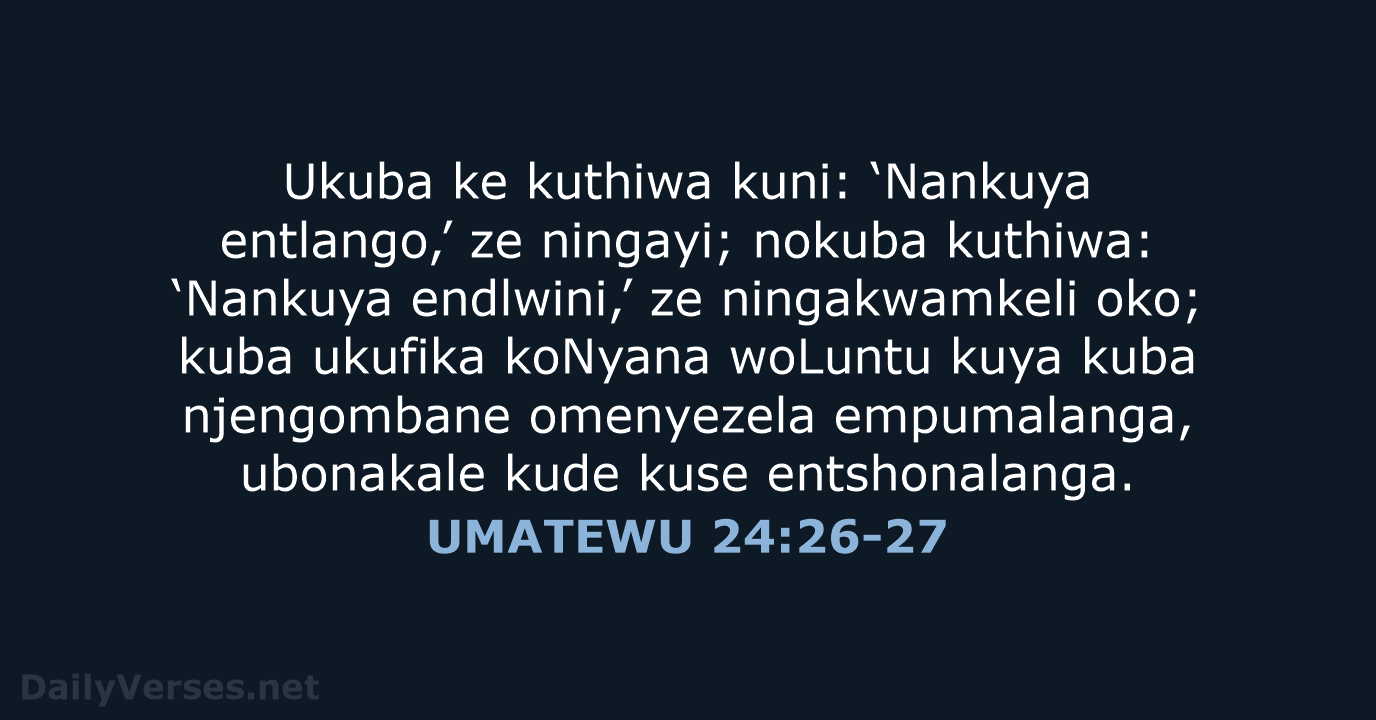 UMATEWU 24:26-27 - XHO96