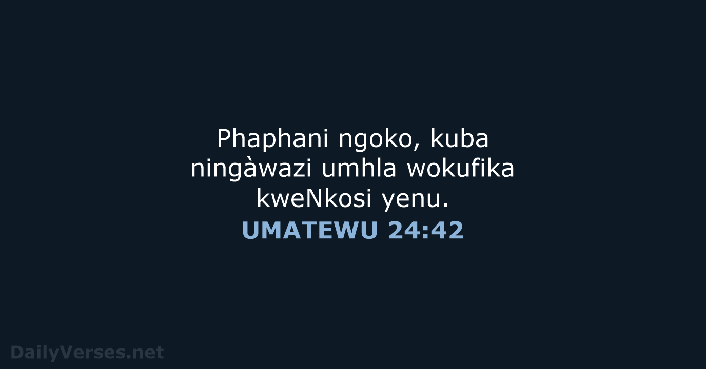 UMATEWU 24:42 - XHO96