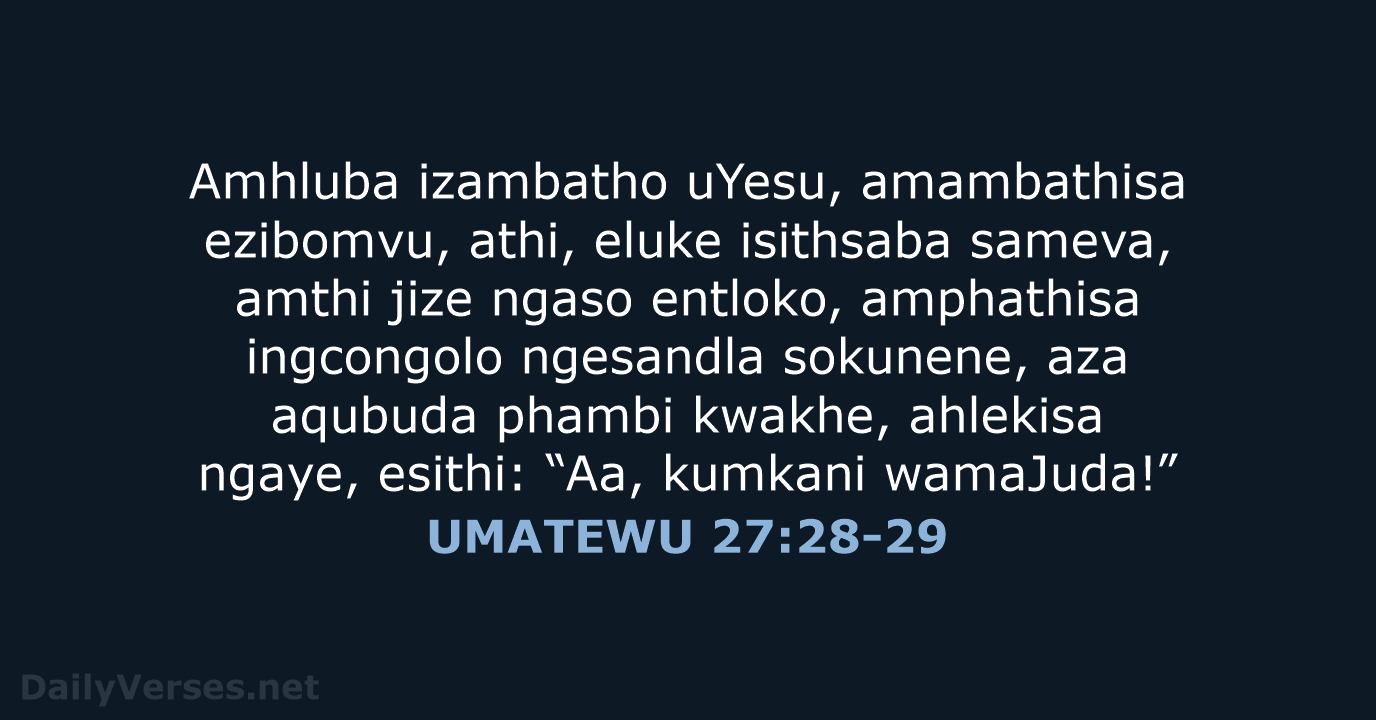 UMATEWU 27:28-29 - XHO96