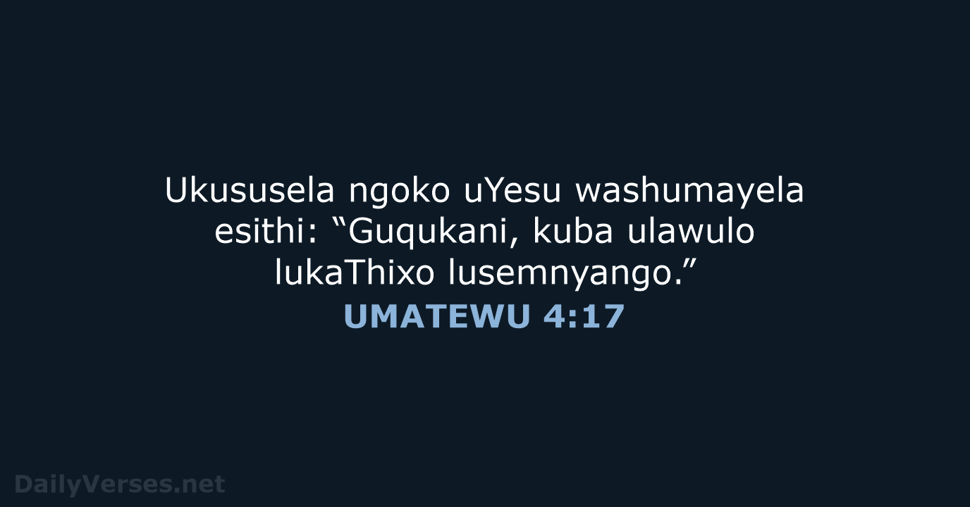UMATEWU 4:17 - XHO96