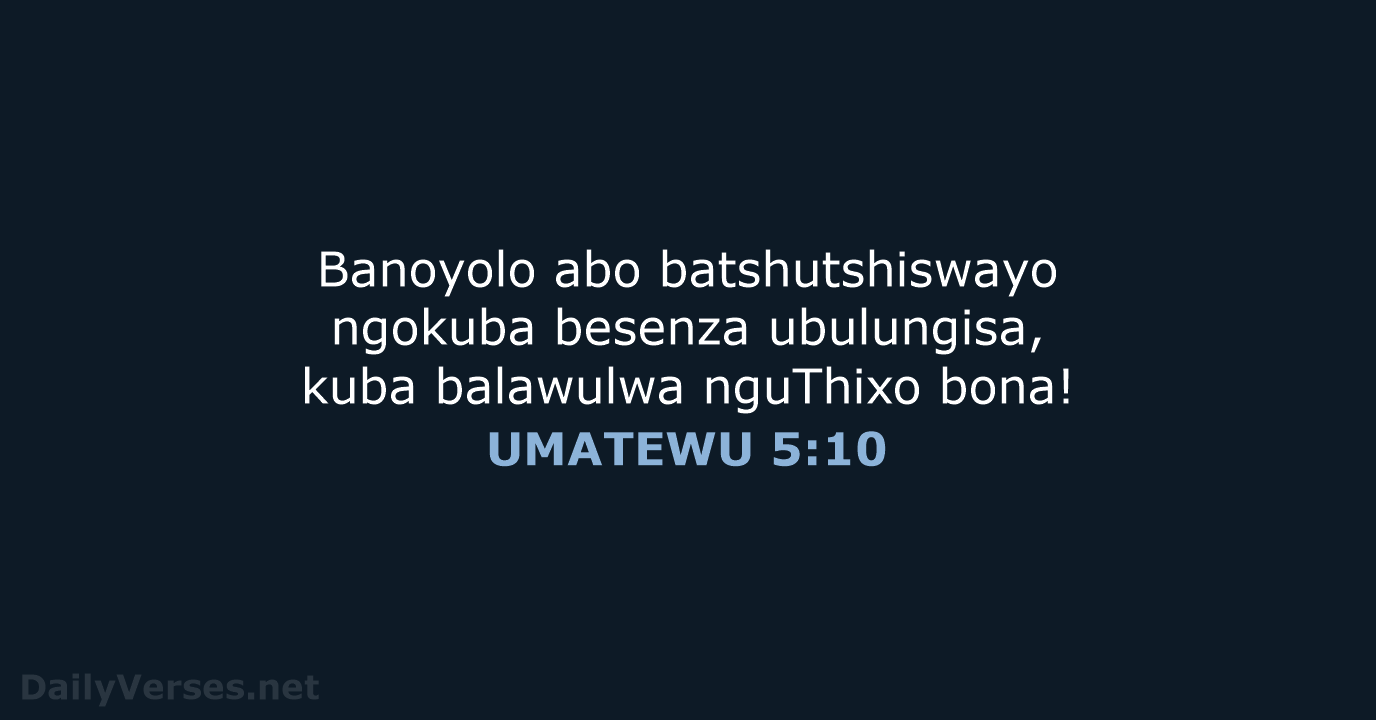 UMATEWU 5:10 - XHO96
