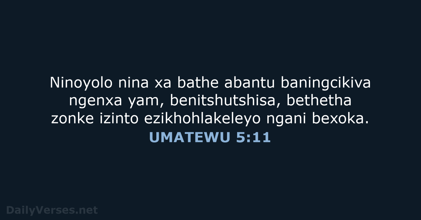UMATEWU 5:11 - XHO96