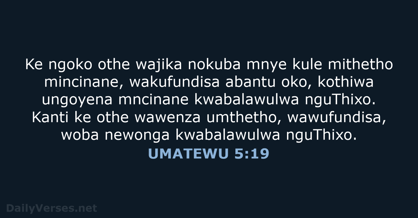 UMATEWU 5:19 - XHO96