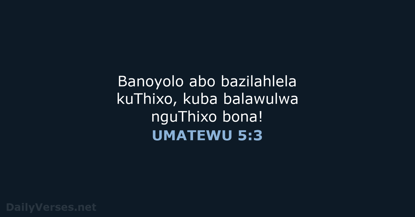 UMATEWU 5:3 - XHO96