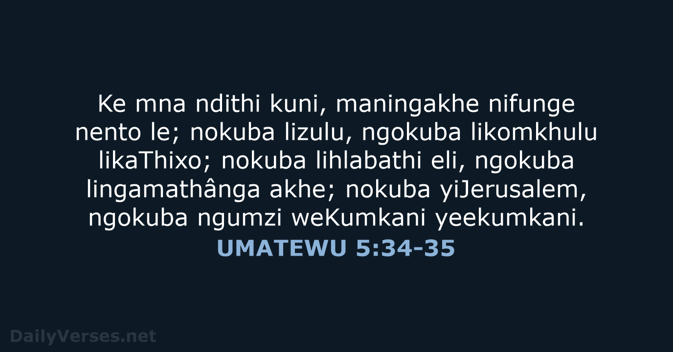UMATEWU 5:34-35 - XHO96