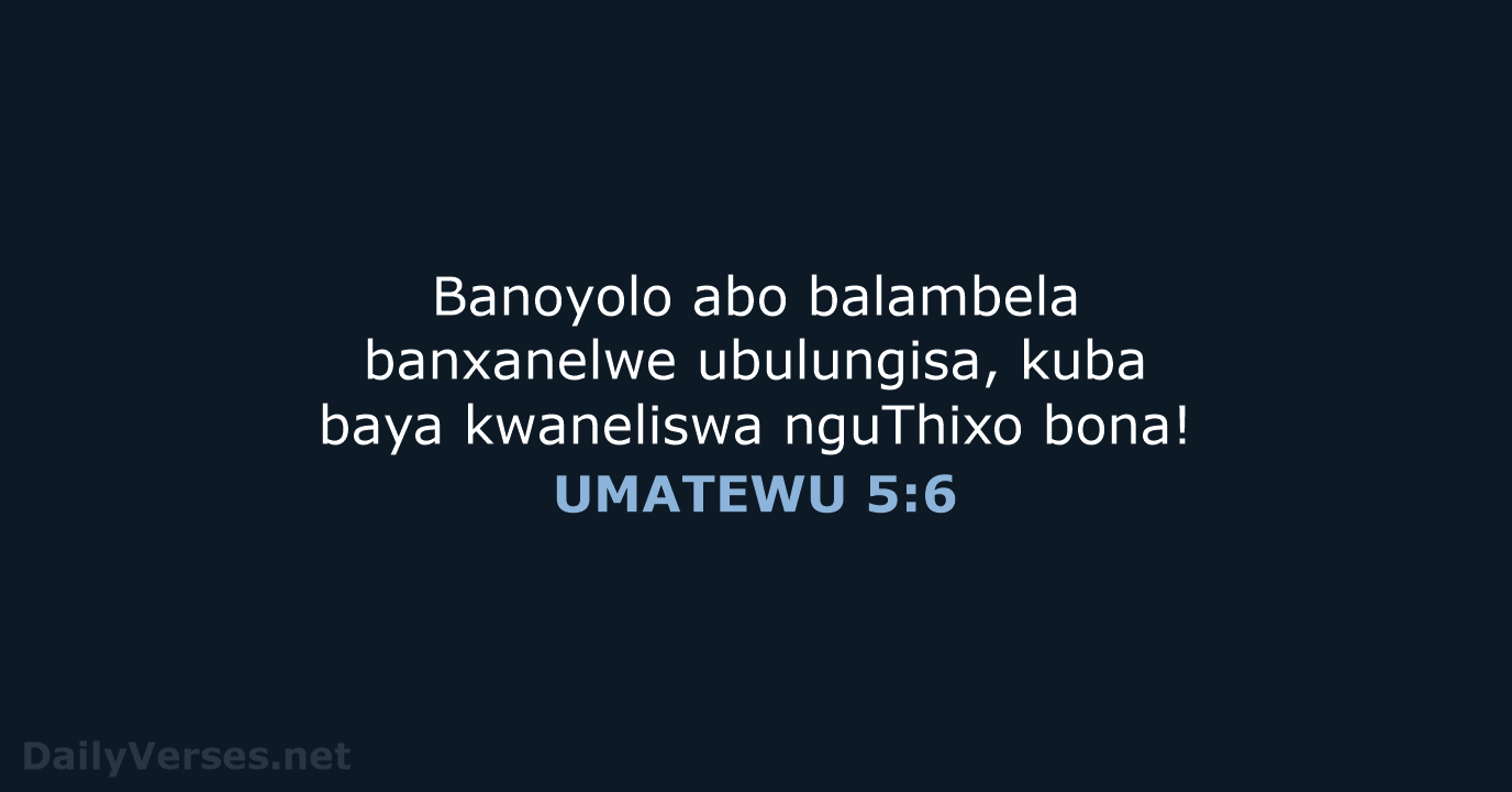 UMATEWU 5:6 - XHO96