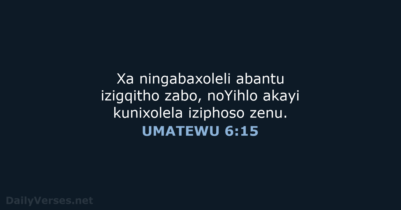 UMATEWU 6:15 - XHO96