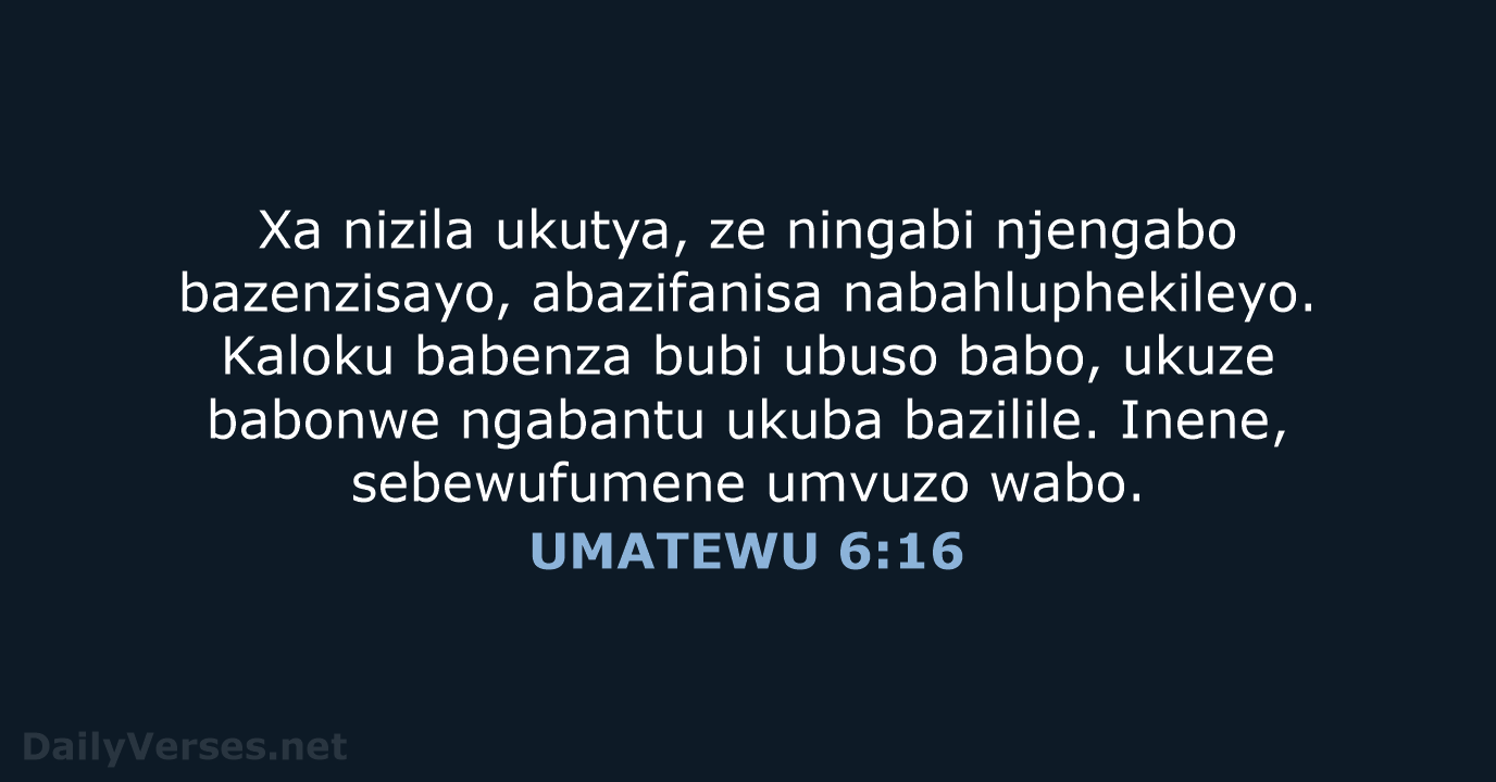 UMATEWU 6:16 - XHO96