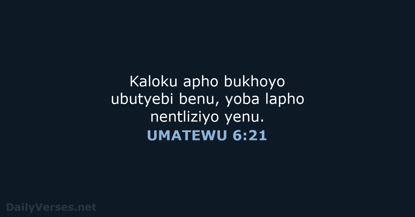 UMATEWU 6:21 - XHO96