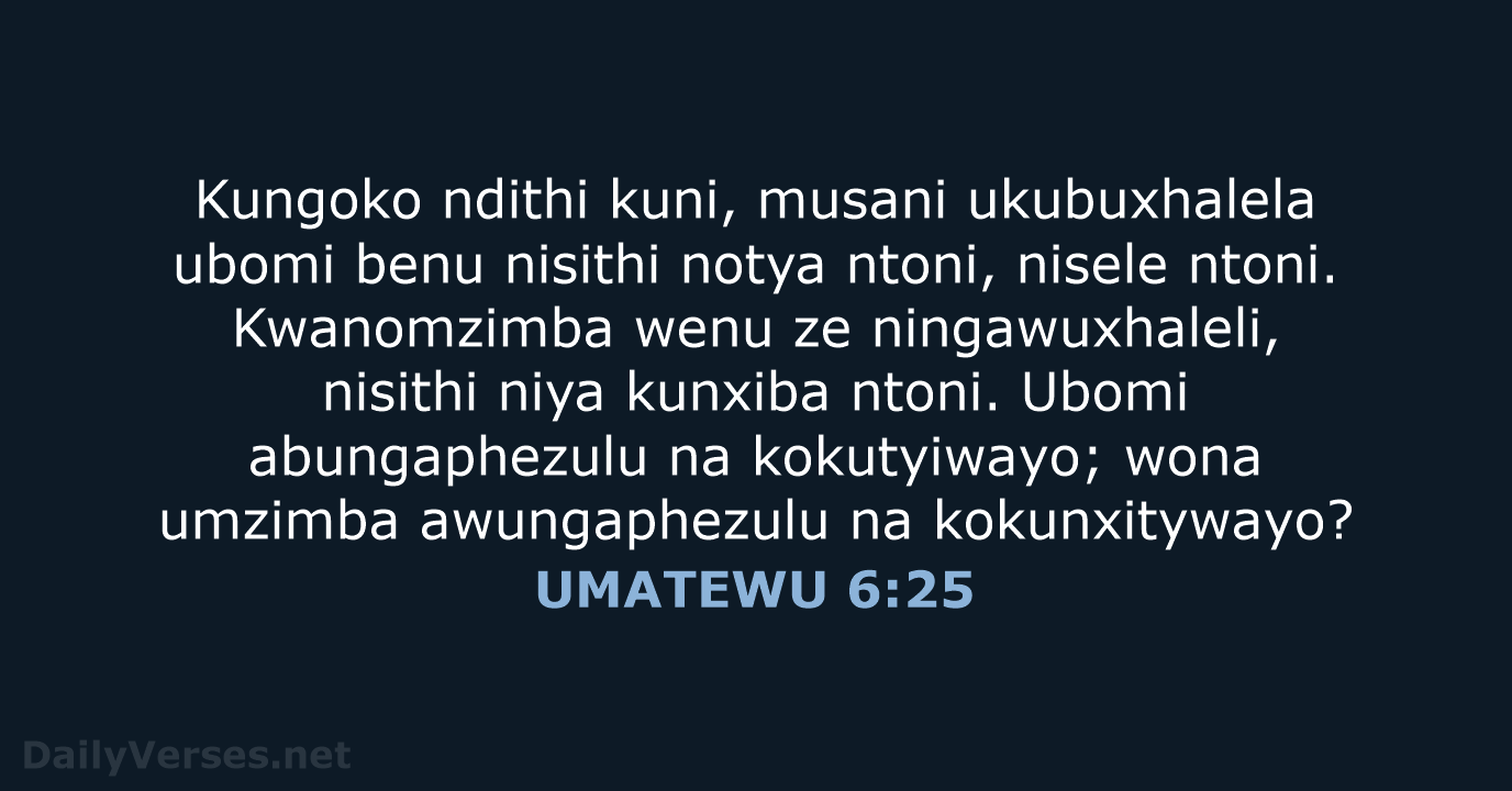 UMATEWU 6:25 - XHO96