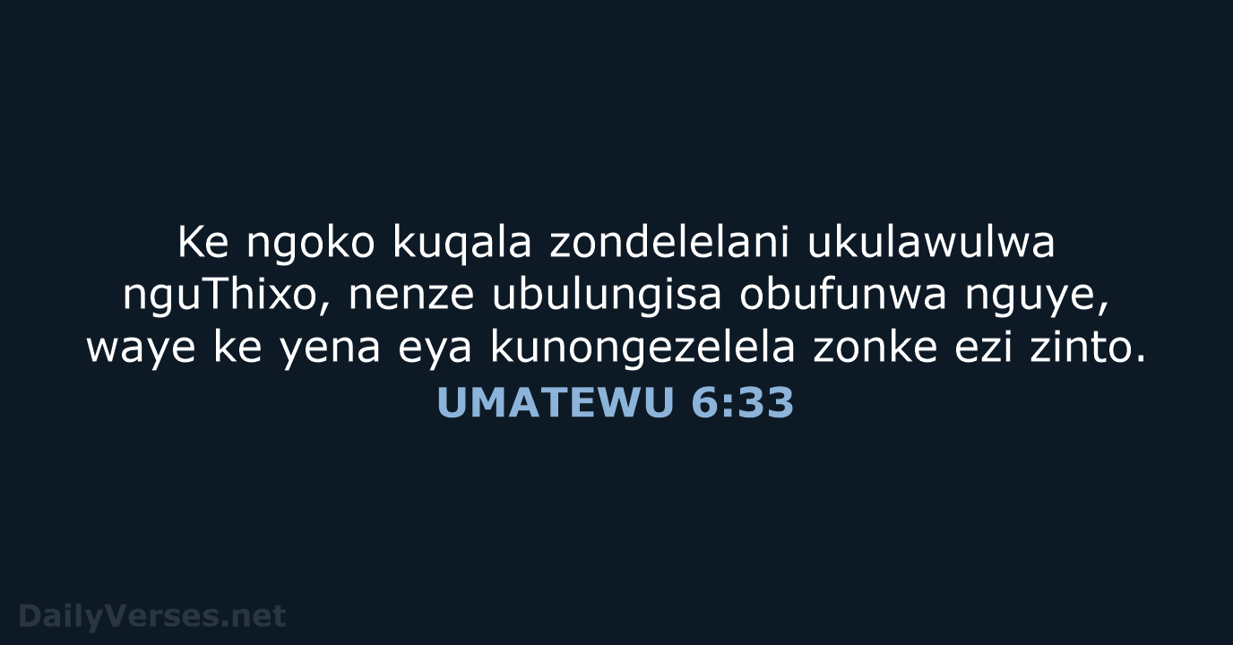 UMATEWU 6:33 - XHO96