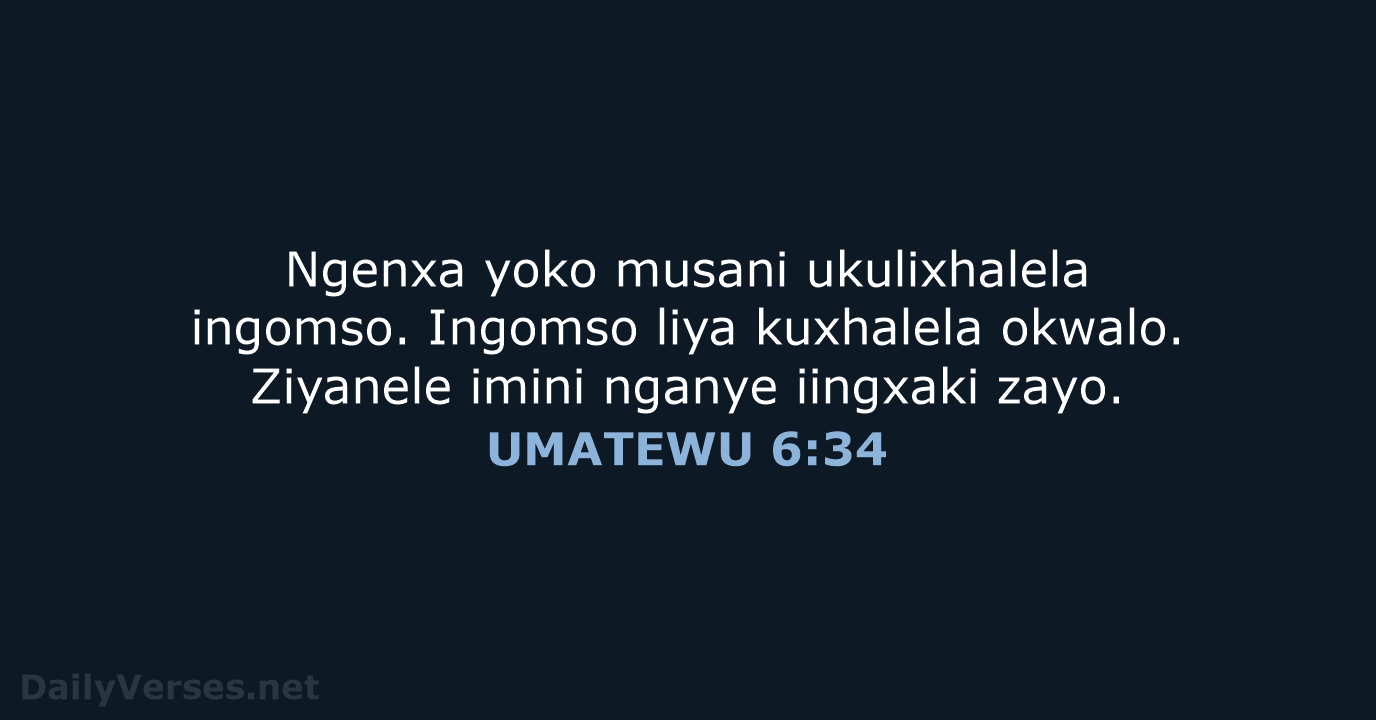 UMATEWU 6:34 - XHO96