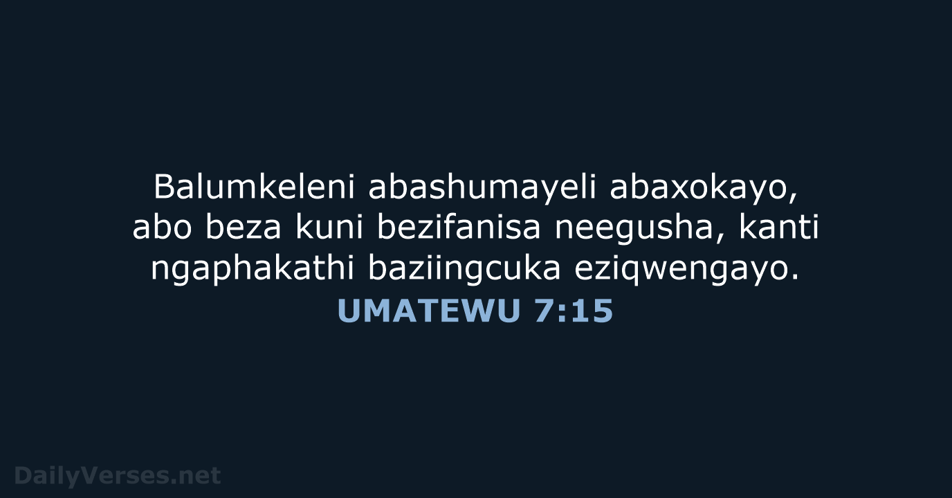 UMATEWU 7:15 - XHO96