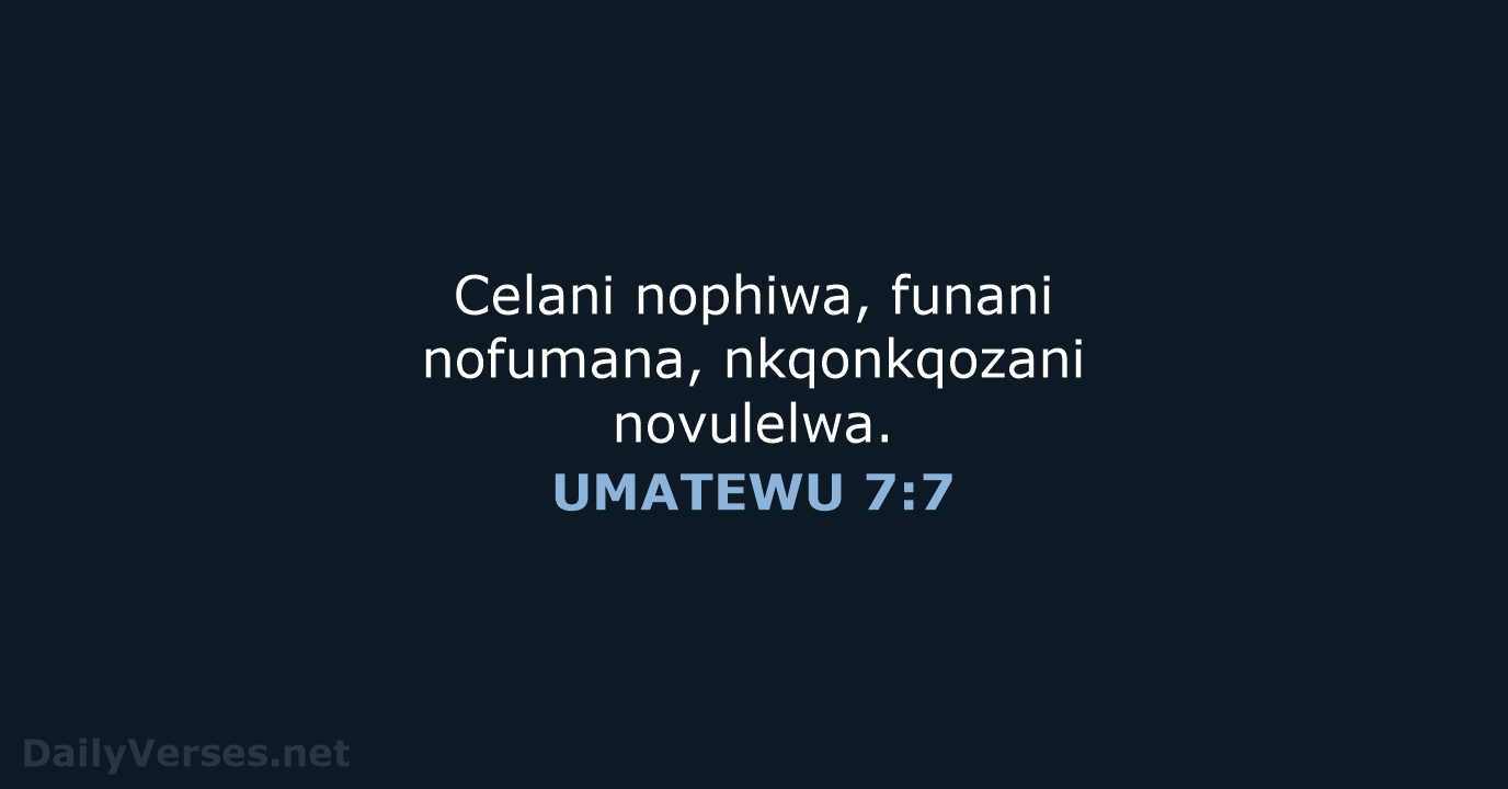 UMATEWU 7:7 - XHO96