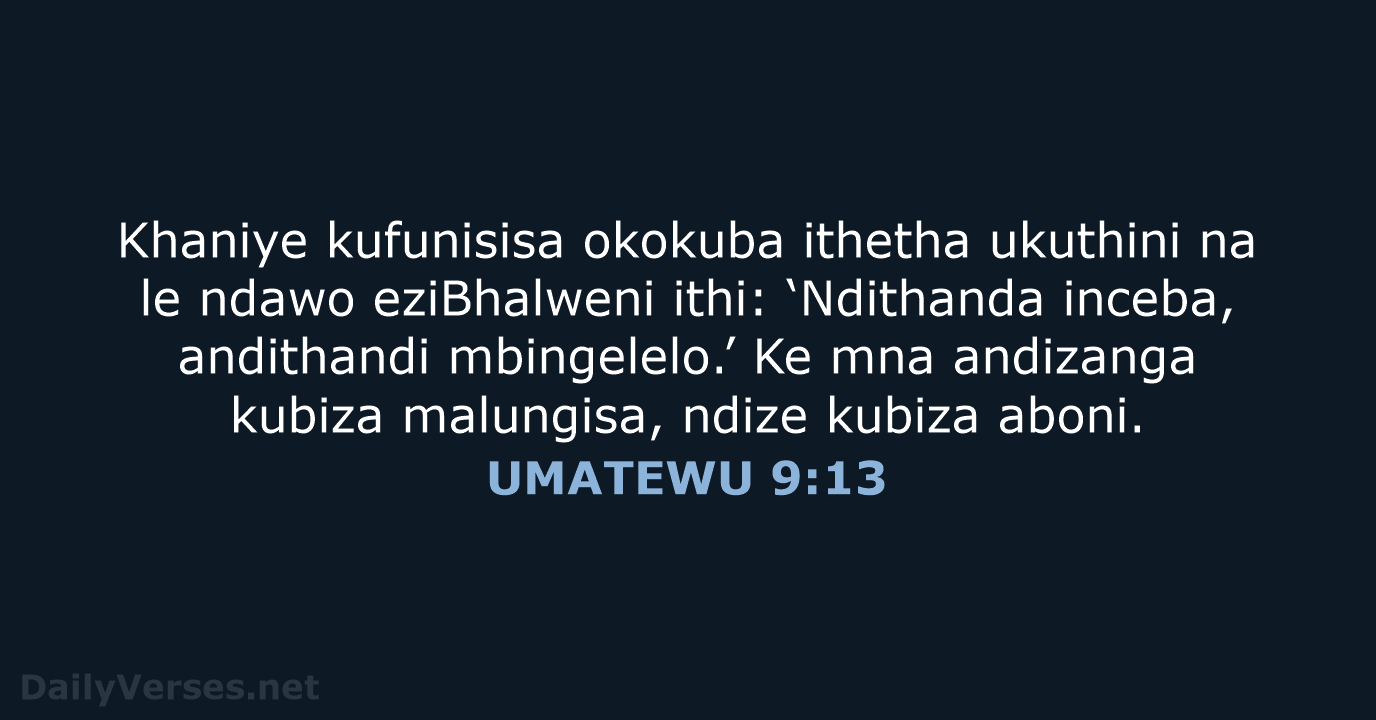 UMATEWU 9:13 - XHO96