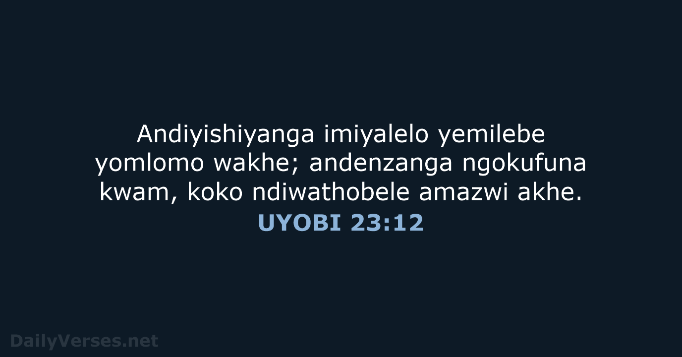 UYOBI 23:12 - XHO96