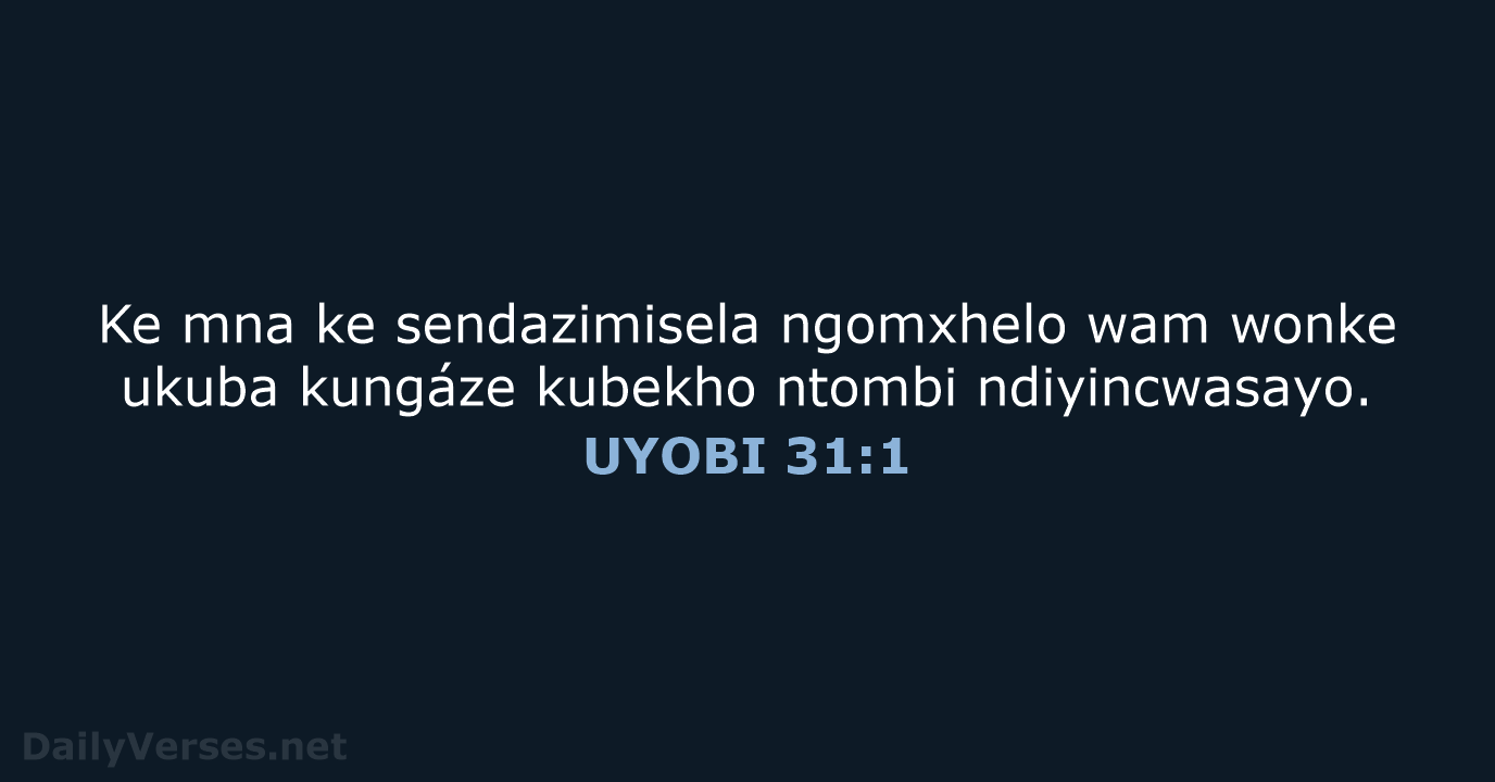 UYOBI 31:1 - XHO96