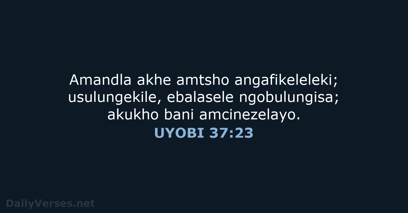 UYOBI 37:23 - XHO96