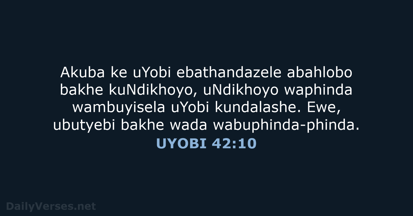 UYOBI 42:10 - XHO96