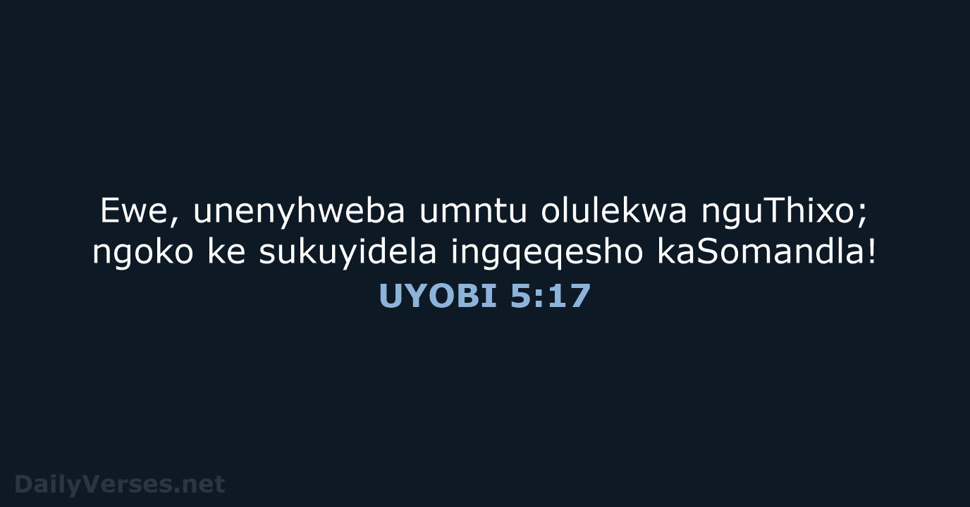 UYOBI 5:17 - XHO96