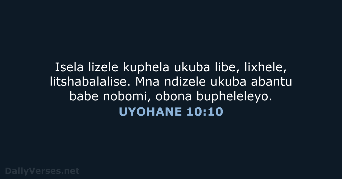 UYOHANE 10:10 - XHO96
