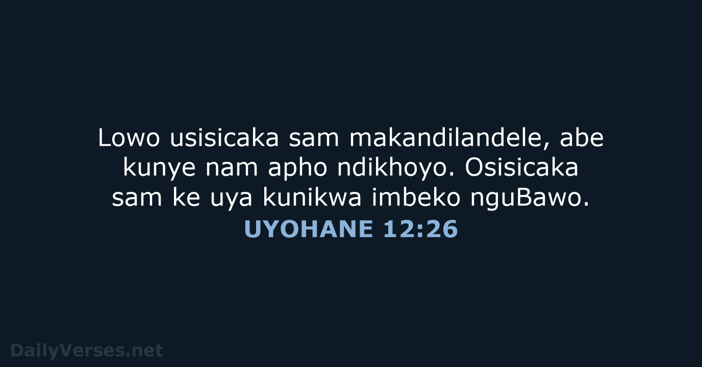 UYOHANE 12:26 - XHO96
