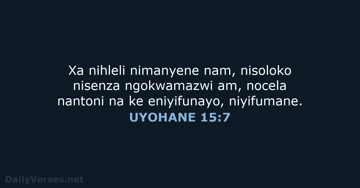 UYOHANE 15:7 - XHO96