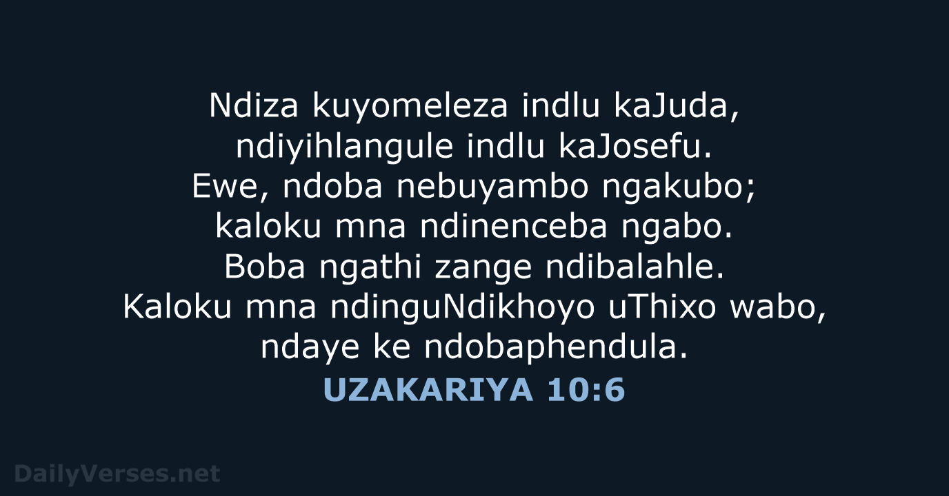 UZAKARIYA 10:6 - XHO96